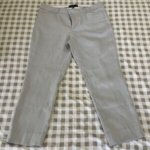 Banana Republic Women 8P Capri Chino Pants Gray‎ White Pockets Business Career